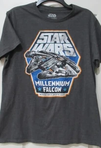 Star Wars Millennium Falcon t-shirt large adult garphic tee gray preowned - Picture 1 of 5