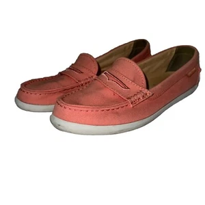 Cole Haan Shoes Womens 9B Pinch Maine Casual Slip On Loafers W02180 Pink Canvas - Picture 1 of 10