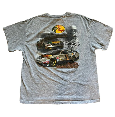 Jamie McMurray Dale Earnhardt Tribute Bass Pro Shop T-Shirt Gray Nascar Mens XL Cover