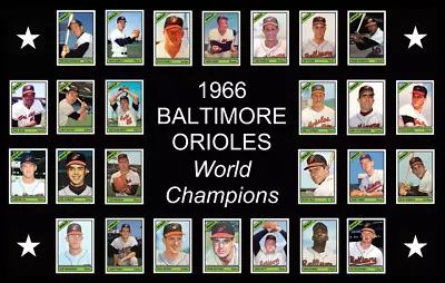 1966 BALTIMORE ORIOLES Baseball Card POSTER Wall Art Decor Fan Xmas Gift 66 - Image 1 of 2