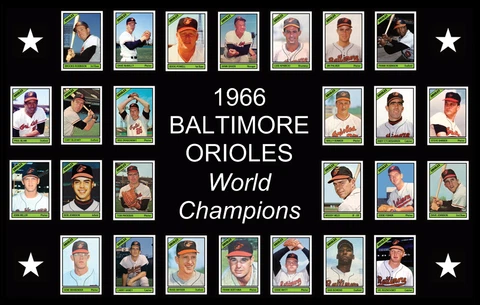 1966 BALTIMORE ORIOLES Baseball Card POSTER Wall Art Decor Fan Xmas Gift 66 Cover