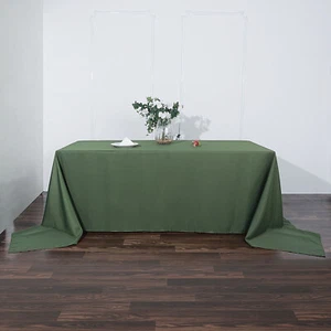 Moss Green Polyester 90x156" Rectangle TABLECLOTHS Wedding Home Linens SALE - Picture 1 of 6