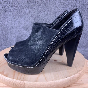 Zapato de plataforma de cuero Donald Pliner Couture para mujer talla 8 negro hecho en Italia - Imagen 1 de 9