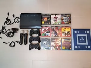 Sony PlayStation 3, PS3, Super slim, 9 Spiele mit Zubehörpaket - Bild 1 von 7