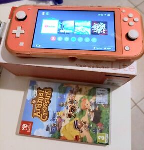 Nintendo Switch Lite Corallo Nuova + Animal Crossing + Cover in silicone