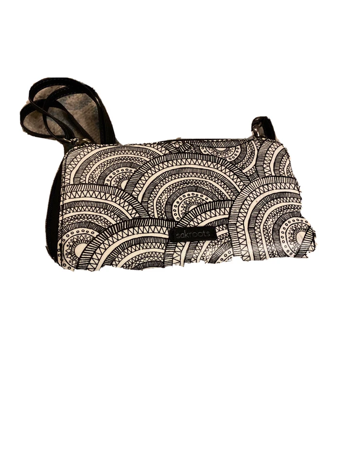 Nuevo NUEVO CON ETIQUETAS Sakroots Artist Circle Negro Blanco Smartphone Bandolera Cartera Foto 1 de 1