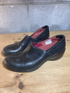 Merrell Womens US Size 6.5 6 1/2 Black Leather Low Rise Comfort Heels Shoes - Picture 1 of 8