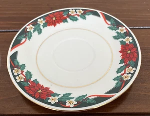 Tienshan 6" Round Christmas Saucer Plate Deck The Halls Verge - Picture 1 of 11