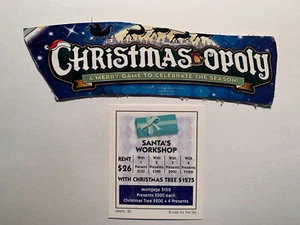 Monopoly Christmas SANTAS WORKSHOP Title Deed Card GAME REPLACEMENT CARD - Picture 1 of 3