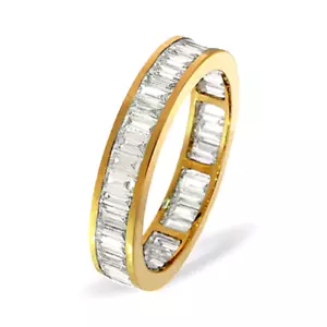 1.00 Carat Baguette cut Natural Diamonds Full Eternity Ring 18K Yellow Gold - Picture 1 of 6