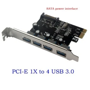 4 Port PCI-E to USB 3.0 HUB PCI Express Expansion Card Adapter 5.0 Gbps Speed - Picture 1 of 26