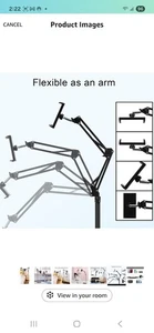 Tablet Floor Stand, Adjustable Universal 360-degree Rotatable Metal Tablet... - Picture 1 of 6