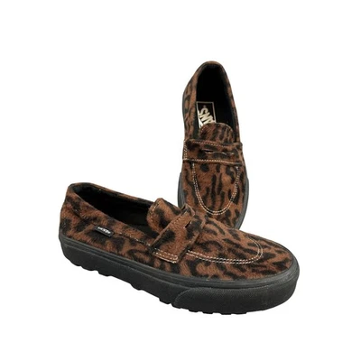 Vans Lug Plataforma Mocasín Estampado Leopardo Peludo Sin Cordones Tenis 3.5 Hombres o 5 Mujeres Foto 1 de 4