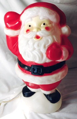 Molde soplado vintage Empire Santa iluminado ondulando 18" decoración navideña Foto 1 de 4