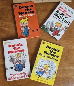 4 Issues, Dennis The Menace Comic Paperback Books, Fawcett, VG Cond. - Picture 1 of 21