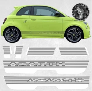 side Decals for Fiat Abarth 500e BEV electric Stickers Graphics Stripes - Picture 1 of 3