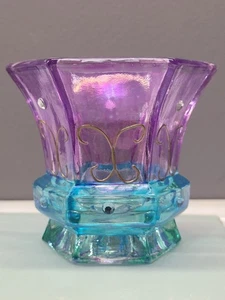 Partylite Mardi Gras Purple Green Votive or tealight Candle Holder P7279 - Picture 1 of 5