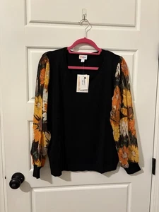 Lularoe Penny Mixed Media Long Sleeve Retail $48 - Large - Item#575 - Picture 1 of 6