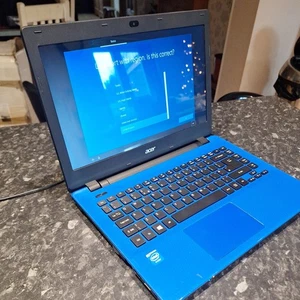Acer Aspire E5-411 Blue Laptop - Intel Celeron N2840 @ 2.16GHz 8GB 500HDD W10 - Picture 1 of 11