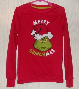 Dr Seuss Merry Grinch-Mas Christmas Pajama TOP Sleepwear Boy's 8 Stretch EUC - Picture 1 of 6