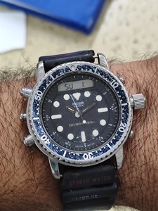 Seiko H558-5000 Arnie Hybrid Diver schwarz Predator 150m funktionstüchtig - Bild 1 von 14