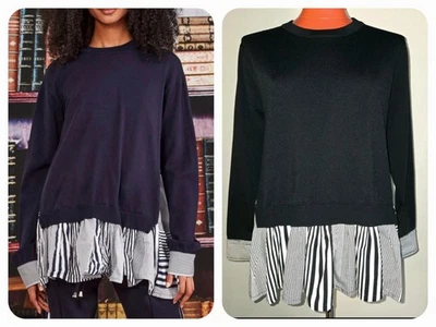 Blusa Cooper by Trelise Cooper Layer Look Preta Branca Um Pouco Mais Malha Tamanho XS - Imagem 1 de 4