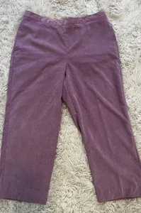 Alfred Dunner Damen Hose Größe 16 Rosa Pull On Gummibund Weiche Struktur - Bild 1 von 11