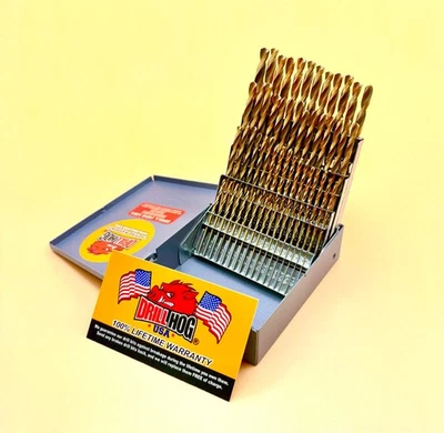 60 Pc NUMBER Drill Bit Set Wire Gauge Bits Titanium Drill Hog® Lifetime Warranty - Image 1 of 4