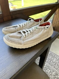Scarpe sneakers Clarks Cushion Ortholite tela stringate uomo 12 sabbia kaki - Foto 1 di 12