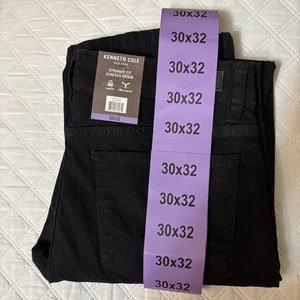 Pantalones de mezclilla Kenneth Cole para hombre 30x32 calce recto negro mezcla de algodón 1085307 nuevos con etiquetas - Imagen 1 de 5