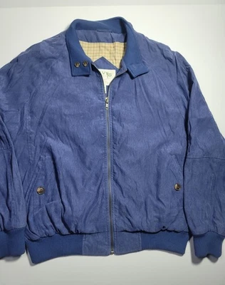 Orvis Jacket Men's Medium Blue Zip Bomber Lined Liner Flight Nylon Pockets - Image 1 of 4