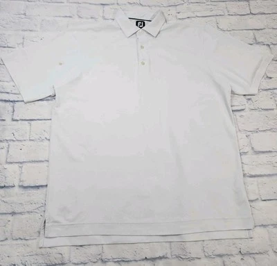 Camisa polo de golf FootJoy para hombre talla XL blanca elástica rendimiento Foto 1 de 4