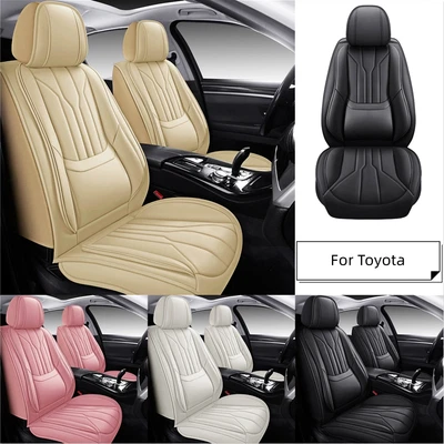 Fundas de asiento de auto de cuero PU de cobertura completa de 5 asientos para Toyota Corolla Camry 4Runner Foto 1 de 4