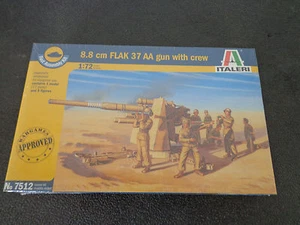 ITALERI 1/72 #7512 1/72 8,8 cm Flak 37 AA Gun w/Crew - NEU versiegelt  - Bild 1 von 1
