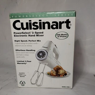 Cuisinart PowerSelect 3-Speed Hand Mixer White NIB - Image 1 of 4
