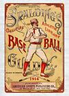 Cottage Farm 1914 Spalding Official Baseball Guide Cover Art metal tin sign