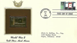 USA 1993 FIRST DAY COVER, BANNER IN WINDOW, GOLD FOIL - Picture 1 of 1
