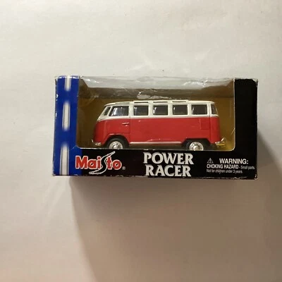 Autobús Volkswagen VW 2001 Maisto Power Racer motorizado puerta abierta rojo ¡nuevo!! Foto 1 de 4