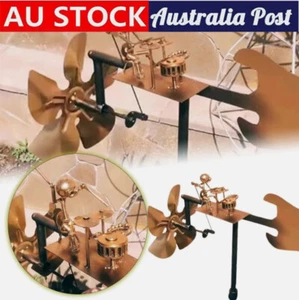Handmade Metal Percussionist Music Windmill Drummer Windmill Garden Decoration - Picture 1 of 12