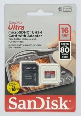 SanDisk Ultra Micro SDHC Memory Card 80MB/s Class 10 16GB Brand New In Packaging - Image 1 of 4