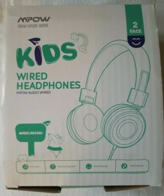 2-Pack Mpow Kids Headphones W/ Splitter Over-Ear/On-Ear Headset BH360A - Image 1 of 4