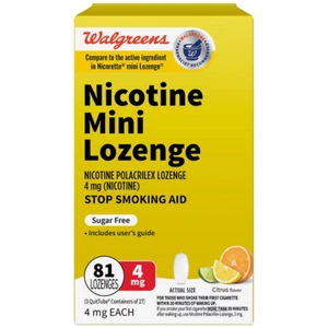 Walgreens Mini Nicotine Lozenges Citrus Flavor 4mg 81 Count EXP 12/2025 FUMAR - Picture 1 of 5
