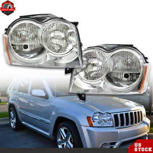 For Jeep Grand Cherokee 2005 2006 2007 Headlights Headlamps Left&Right Side