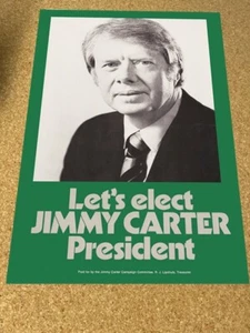 Cartel de campaña Let's Elect Jimmy Carter 1976 para las elecciones presidenciales - Imagen 1 de 2