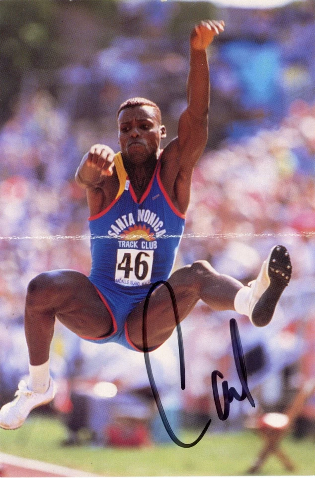 卡尔·刘易斯 - 签名粉丝俱乐部图片明信片 — 第 1/1 张图片