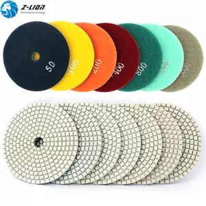 7Pcs Diamond Polishing Pads Flex 4 Inch for Granite Marble Stone Concrete Tiles - Picture 1 of 11