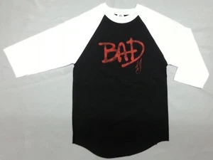 80'S Retro MICHAEL JACKSON KING OF POP BAD "WHO'S BAD" Raglan T-Shirt NEW RARE!! - Picture 1 of 1