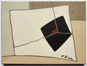 Ölgemälde Abstrakt Geometrie Rechtecke Beige Komposition Michael Feicht Signiert - Picture 1 of 6