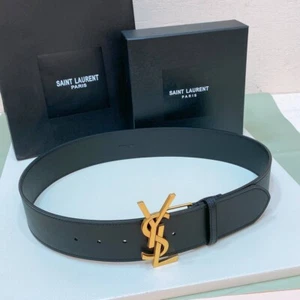 Saint Laurent ,Women Black,leather Gold Plated Logo accent - Picture 1 of 6