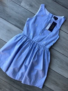 Ralph Lauren Polo Girl's Blue S2 Floral Concept Dress - Age 10 - New & Tags - Picture 1 of 14